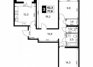 Продам 3-комнатную квартиру, 77.8 м2, Москва, САО, Ленинградское шоссе, 228к7