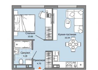 1-комнатная квартира на продажу, 36 м2, Ульяновск, жилой комплекс Город Новаторов, 2