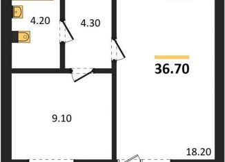 Продажа однокомнатной квартиры, 36.7 м2, Калининград, Московский район, Акварельная улица