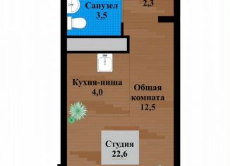 Продам квартиру студию, 22.6 м2, Чита