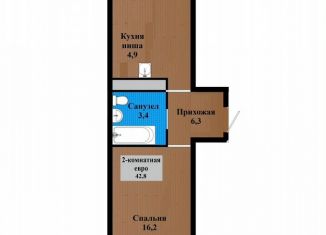 2-комнатная квартира на продажу, 42.8 м2, Чита