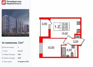 Продаю 1-ком. квартиру, 32 м2, Санкт-Петербург, Приморский район