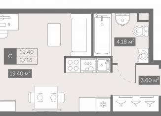 Продам квартиру студию, 27.2 м2, Санкт-Петербург, метро Елизаровская