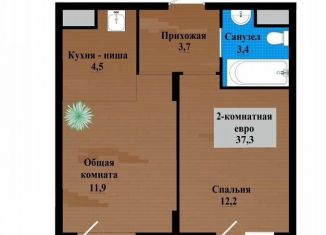 Продажа двухкомнатной квартиры, 37.3 м2, Чита