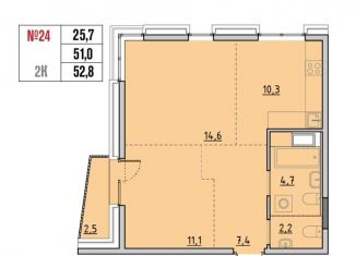 3-комнатная квартира на продажу, 52.5 м2, рабочий поселок Маркова, квартал Стрижи, 16