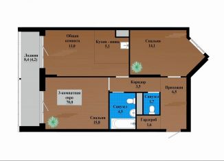 Продается 3-ком. квартира, 70 м2, Чита