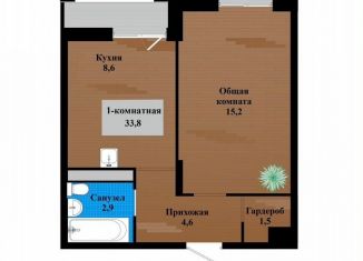 Продам 1-комнатную квартиру, 33.8 м2, Чита