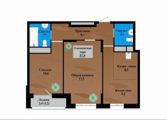 Продам 3-комнатную квартиру, 57.9 м2, Чита