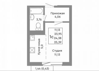 Продается 1-ком. квартира, 24.4 м2, Челябинск, Советский район