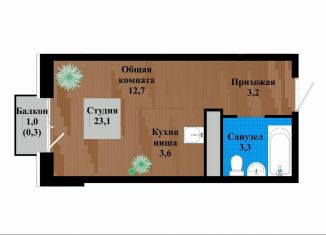 Продаю квартиру студию, 23.1 м2, Чита