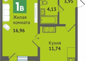 Продажа 1-комнатной квартиры, 40 м2, посёлок городского типа Медведево, микрорайон Ясная Поляна, 19.1