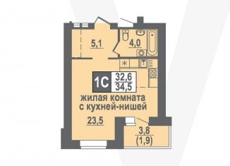 Продается квартира студия, 34.5 м2, рабочий посёлок Кольцово, Никольский проспект, 20
