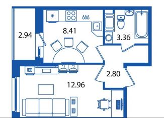 Продается 1-ком. квартира, 27.4 м2, Мурино, ЖК Мой Мир, Воронцовский бульвар, 21к2