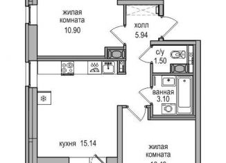 3-ком. квартира на продажу, 49.2 м2, посёлок Парголово, ЖК Северная Долина, Заречная улица, 46к2