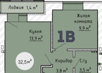 Продается однокомнатная квартира, 33.2 м2, Тольятти, ЖК Гринвуд