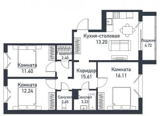 Продажа 2-комнатной квартиры, 75 м2, посёлок Пригородный