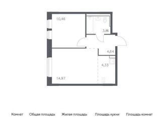 Продается 1-ком. квартира, 38.3 м2, Москва, жилой комплекс Квартал Западный, к1