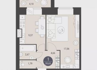 Продается 1-ком. квартира, 39.7 м2, Йошкар-Ола, микрорайон Фестивальный