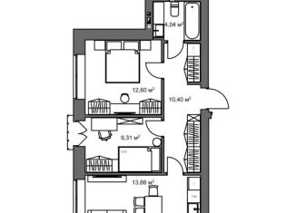 2-ком. квартира на продажу, 50 м2, село Ленино, Рудничная улица