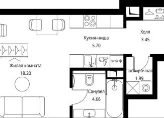 Квартира на продажу студия, 34 м2, Москва, ЖК Сити Бэй, Волоколамское шоссе, 95