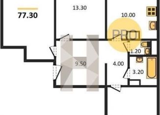 Продам 3-комнатную квартиру, 77.3 м2, Воронеж, улица Маршала Одинцова, 25Б/33, ЖК Лазурный