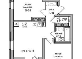 Трехкомнатная квартира на продажу, 48.6 м2, посёлок Парголово, ЖК Северная Долина, Заречная улица, 46к2