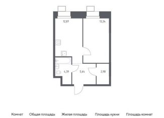 Продается однокомнатная квартира, 38.6 м2, поселение Мосрентген, многофункциональный комплекс Тропарево Парк, к2.4