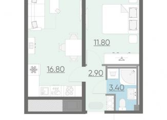 Продается 1-комнатная квартира, 34.9 м2, Санкт-Петербург, ЖК Октябрьская набережная