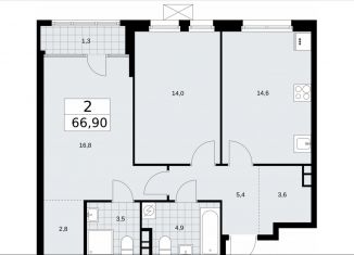 Продается 2-комнатная квартира, 66.9 м2, Москва, район Сокол, улица Зорге, 25с2