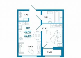 Продается 1-ком. квартира, 37 м2, Тюмень, ЖК Краснолесье