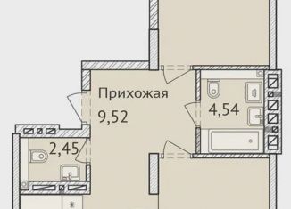2-комнатная квартира на продажу, 77.3 м2, Новосибирская область, улица Дуси Ковальчук, 248/1