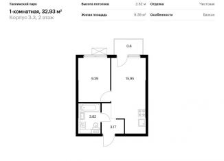 Продажа 1-комнатной квартиры, 32.9 м2, городской посёлок Новоселье, ЖК Таллинский Парк