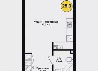 Квартира на продажу студия, 25.3 м2, Астрахань, Советский район
