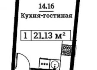 Продаю квартиру студию, 21.1 м2, Мурино, ЖК Авиатор, проспект Авиаторов Балтики, 25