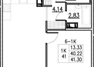 Продаю 1-комнатную квартиру, 41.3 м2, Санкт-Петербург, ЖК Октябрьская набережная