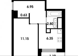 Продается 1-комнатная квартира, 28.9 м2, деревня Солманово