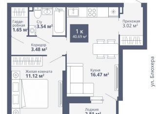 Продаю 1-ком. квартиру, 40.7 м2, Екатеринбург, ЖК Современник, улица Раевского, 20