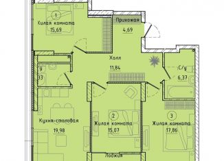 Продается трехкомнатная квартира, 96.8 м2, Екатеринбург, Машинная улица, 1Г, Машинная улица