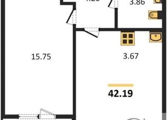 Продается 1-комнатная квартира, 42.2 м2, посёлок Элитный, Венская улица, 11