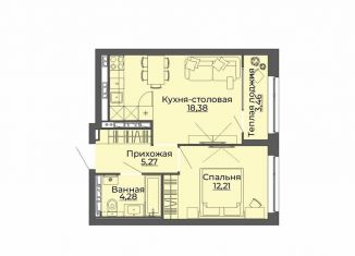 1-комнатная квартира на продажу, 43.6 м2, Екатеринбург, Красноуфимская улица, Верх-Исетский район