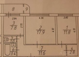 Продаю 2-комнатную квартиру, 56.3 м2, деревня Путилково, Садовая улица, 18