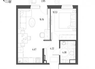 Продается 1-комнатная квартира, 40.5 м2, Екатеринбург, метро Уральская