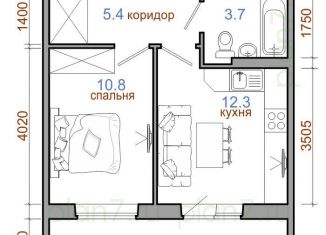 Продаю 1-комнатную квартиру, 41.1 м2, рабочий поселок Маркова, жилой комплекс Ботаника, 7, ЖК Ботаника