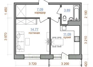 Продажа 1-комнатной квартиры, 41.2 м2, рабочий поселок Маркова, жилой комплекс Ботаника, 6, ЖК Ботаника