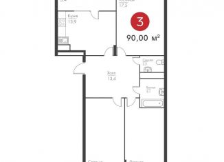 Продаю 3-комнатную квартиру, 90 м2, Самара, метро Российская, проспект Масленникова, 14А