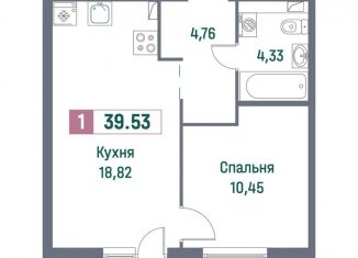 Продается 1-ком. квартира, 39.5 м2, Ленинградская область