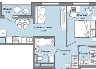 Продам двухкомнатную квартиру, 39 м2, Ульяновск, жилой комплекс Светлые кварталы, 2