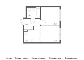 Продается однокомнатная квартира, 34.6 м2, село Остафьево, жилой комплекс Остафьево, к22