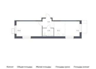 Однокомнатная квартира на продажу, 48.4 м2, Московская область