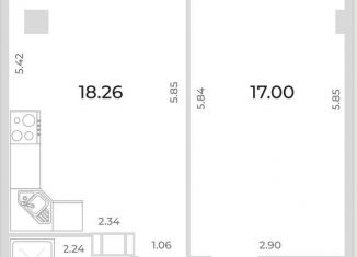Продажа 1-ком. квартиры, 46.3 м2, Ленинградская область, улица Шоссе в Лаврики, 95